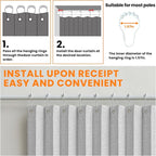 AJAZZ 100% Blackout Accordion Doors Interior Magnetic Door Curtain Closet Door - Image 7