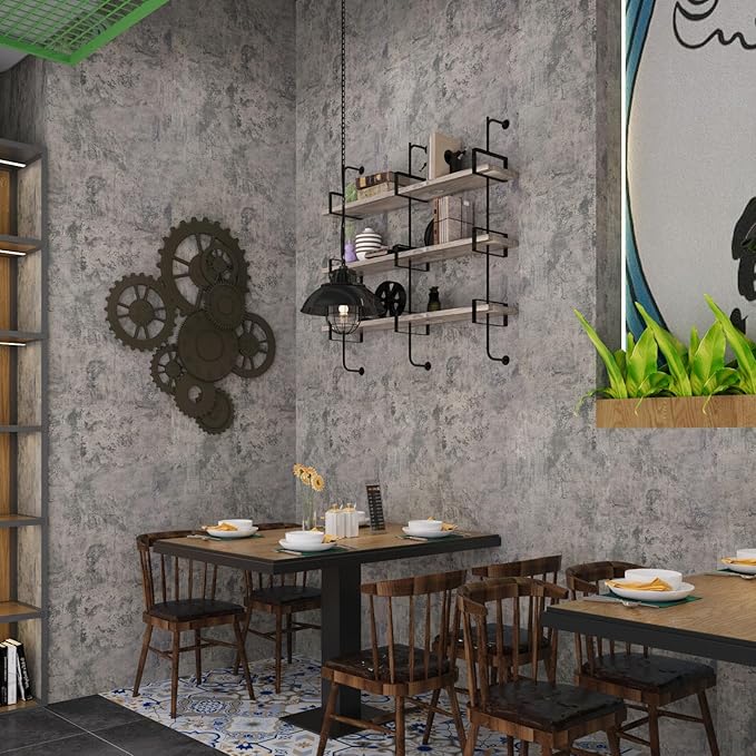 Extra Wide Large Size Grey Concrete Wallpaper Peel and Stick Industrial Cement - Image 5