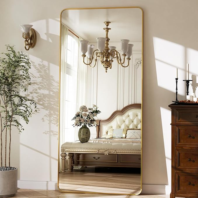 BEAUTYPEAK Gold Full Length Mirror, Suitable - Image 7