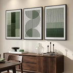 Large Framed Green Abstract Wall Art - Image 2
