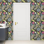 Dark Green Wallpaper Peel and Stick, Boho Vintage Floral Contact Paper - Image 6