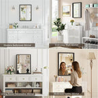 Syndra Black Wood Frame Bathroom Mirror, Waterproof Slim Deep Frame, - Image 6