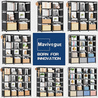 Mavivegue Bookcase, 18-Cube Extra Large Book Shelf, DIY Cube Storage Organizer - Image 7