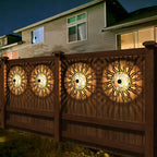 gardencave 2 Pack Solar Fence Lights Metal Solar Powered Outdoor Wall Deck - Image 3