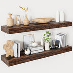 Floating Shelves for Wall 36 Inches Long, 9.3" Deep Rustic Brown Floating Shelf by Heimlove