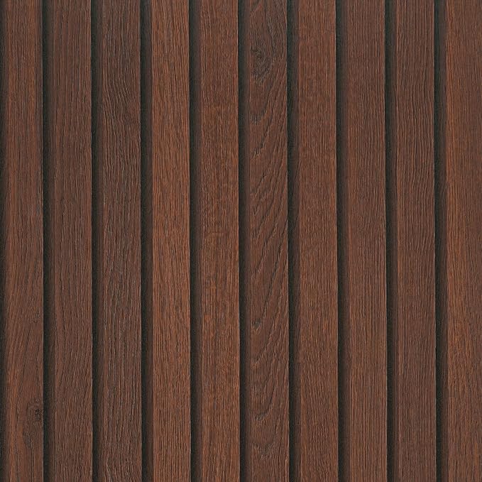 VEELIKE Walnut Wooden Slat Wallpaper Peel and Stick Waterproof Dark Wood by VEELIKE