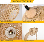 Frideko Bamboo Lantern Plug in Wall Sconces Wicker Wall Lamp - Image 5