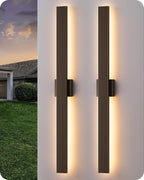 EDISHINE 2 Pack Modern Outdoor Wall Lights Dimmable, 39.3" Rectangular Outdoor by EDISHINE