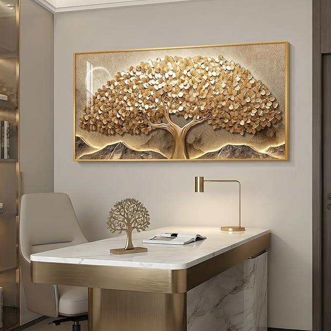 Large Framed Gold Tree of Life Wall Art - Image 2
