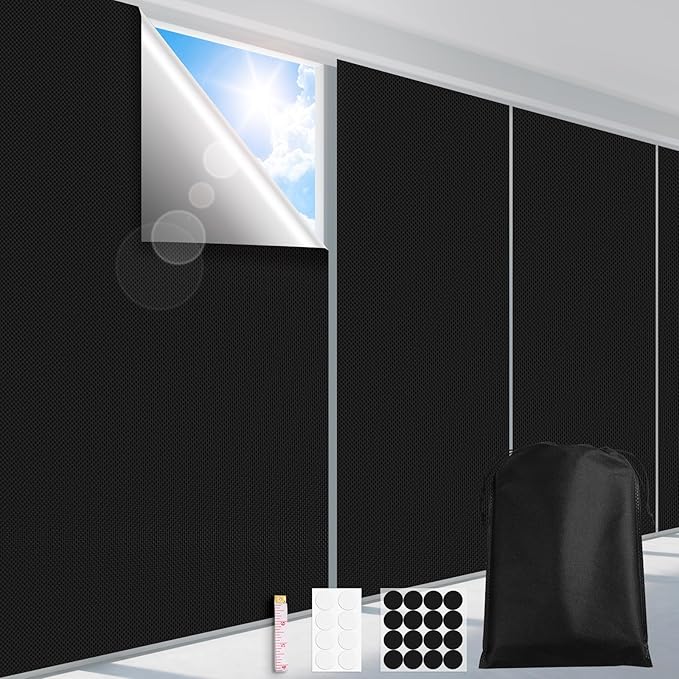 FADOTY Blackout Curtains for Bedroom, Portable 100% Black Out Window Cover Film by FADOTY