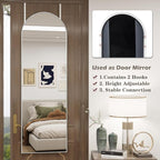Arched Full Length Door Mirror 14x48, Metal Frame - Image 7
