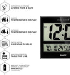 Sharp Atomic Clock – Never Needs Setting, Jumbo 3” Easy-Read Display, Indoor & - Image 3