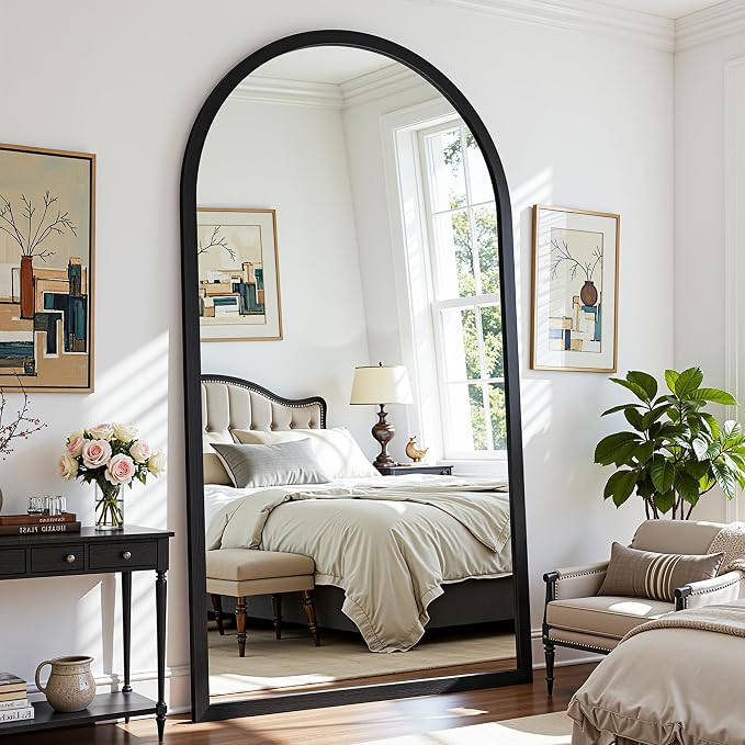 Full Length Mirror 76"×41" Floor Mirror Standing Tall Mirror, Arched Stand up - Image 2