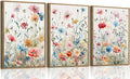 KISSFOX Framed Colorful Wildflower Canvas Wall Art Set Of 3 Flowers Pictures by KISSFOX