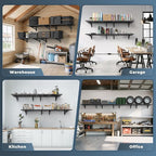 Jusgym 4 Pack Heavy Duty Garage Wall Shelving Set, Wall Mounted Garage Shelves - Image 6
