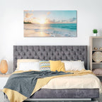 Goldfoilart Large Beach Sunset Canvas Wall Art - Image 5