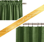NICETOWN Moss Green Velvet Curtains and Drapes, Thermal Insulated Soft Window - Image 3