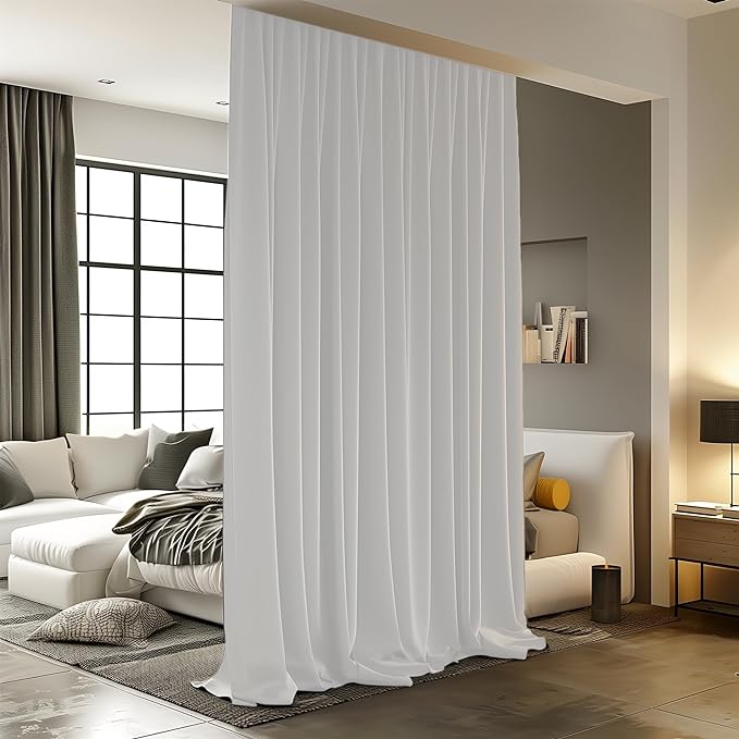 Room Divider Curtains for Ceiling Track Rod, 8.3 ft Wide x 9 ft Tall, 1 Panel by RoomDarkning