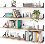 YGEOMER Floating Shelves for Wall, 35in Light Carbonized Brown Wall Shelves for by YGEOMER