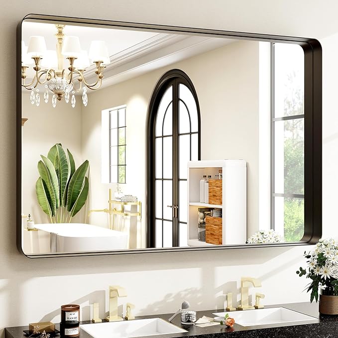 Easly 30"x40" Black Bathroom Mirror by EASLY