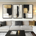 Large Framed Black and White Abstract Wall Art by Cuspin