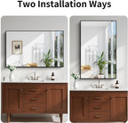 KOCUUY Black Rectangle Mirror, Large Black Wall Mounted Mirror, Metal Framed - Image 8