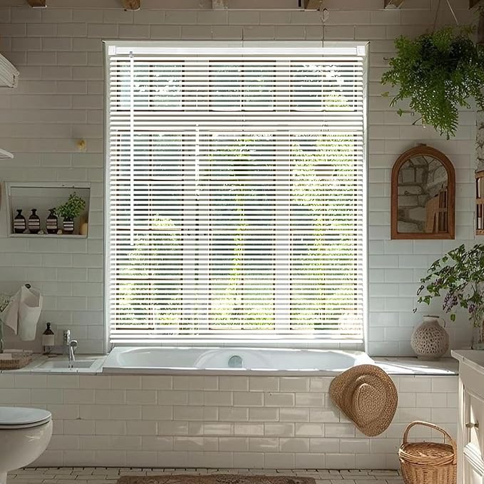Cordless Vinyl Mini L Blinds 28" W x 72" H, Light Filtering, Arrive 1/2 Inch by Unknown