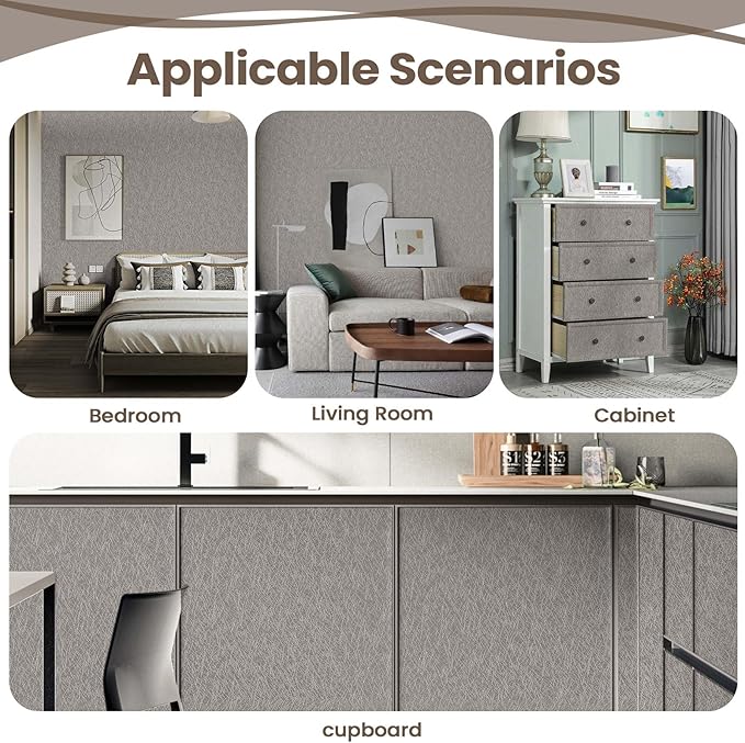 Taupe Peel and Stick Self Adhesive Wallpaper - Image 2