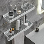 VOLPONE Bathroom Shelves Wall Mounted 2 Tier Glass Floating Shelf - Image 9