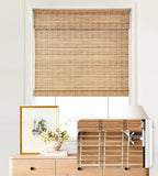 LazBlinds No Tools No Drill Cordless Bamboo Roman Shades, Custom Light by LazBlinds