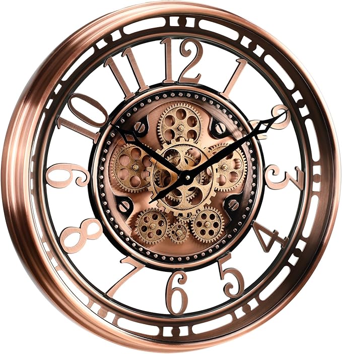 CLXEAST 21 Inch Moving Gear Wall Clock - Image 9
