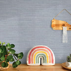 Tempaper Textured Powder Blue Horizontal Faux Grasscloth Removable Peel and - Image 7