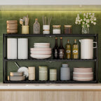 Extra Long Bathroom Organizer Storage Shelves 100% Bamboo Adjustable Height - Image 6