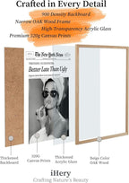 iHery Better Late Than Ugly Natural OAK Wood Audrey Hepburn Newspaper Trendy - Image 3