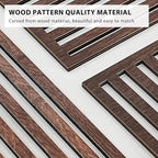 VIYYIEA Boho Solid Wood Carved Wall Art Set of 3, Geometric Minimalist Wooden - Image 3