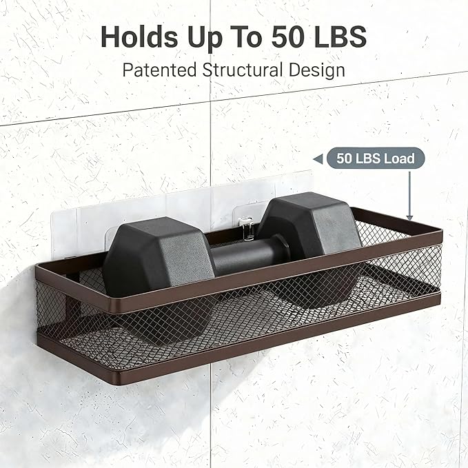 PUSDON 16.5-Inch Extra Long Slim Mesh Shower Caddy, Wall Mounted Bathroom - Image 6