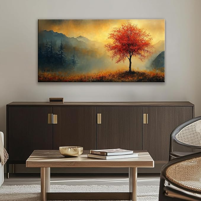 Suconvng Modern Wall Art For Living Room Painting Modern Gold Landscape Canvas - Image 5