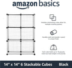 Amazon Basics 6 Cube Wire Grid Storage Organizer, Stackable Cubes, Cubby - Image 3