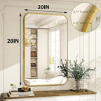 Easly 20 x 28 Inch Bathroom Mirror, Rounded Rectangular Vanity Mirror - Image 4