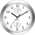 HITO 10 Inch Silent Wall Clock Battery Operated Non Ticking Glass Cover Silver by hito
