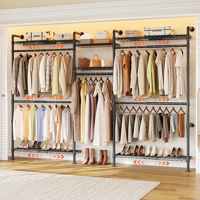 ONBRILL H3 Plus Expandable Wall Mounted Closet System, 5.7FT-8.2FT Closet by ONBRILL
