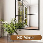 Mirror Full Length, Window Pane Wall Black Full Body Mirrors, Oversize - Image 6