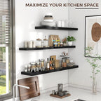 Venusmiles Floating Shelves for Wall 24 inch Long, Engineered Wood Wall Shelves - Image 6