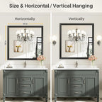 Briivue 40x38 Inch Black Bathroom Mirror - Image 6