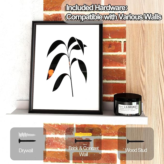 White Floating Shelves for Wall Decor, Wall Mounted Wood Storage Shelf for - Image 5