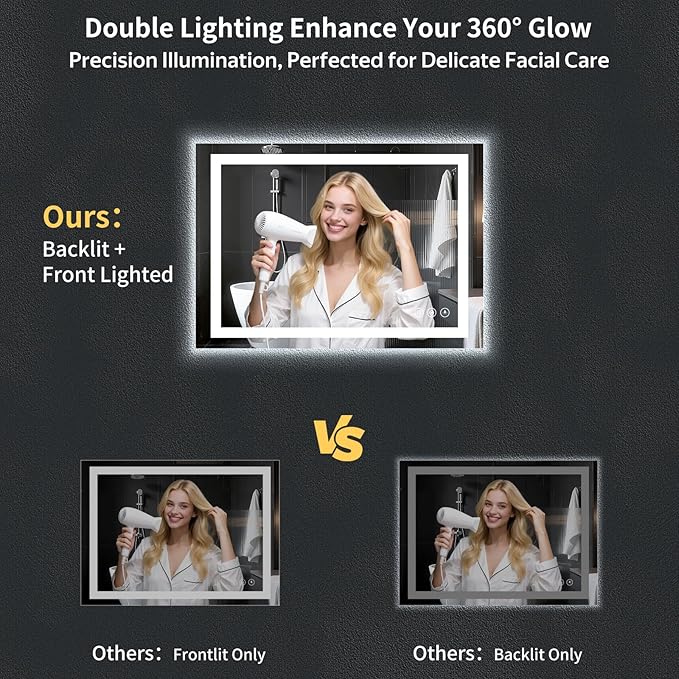 38"x26" LED Bathroom Mirror - Image 3