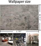 BAYYA Extra Wide Concrete Textured Wallpaper Peel Stick Light Grey Matte - Image 9