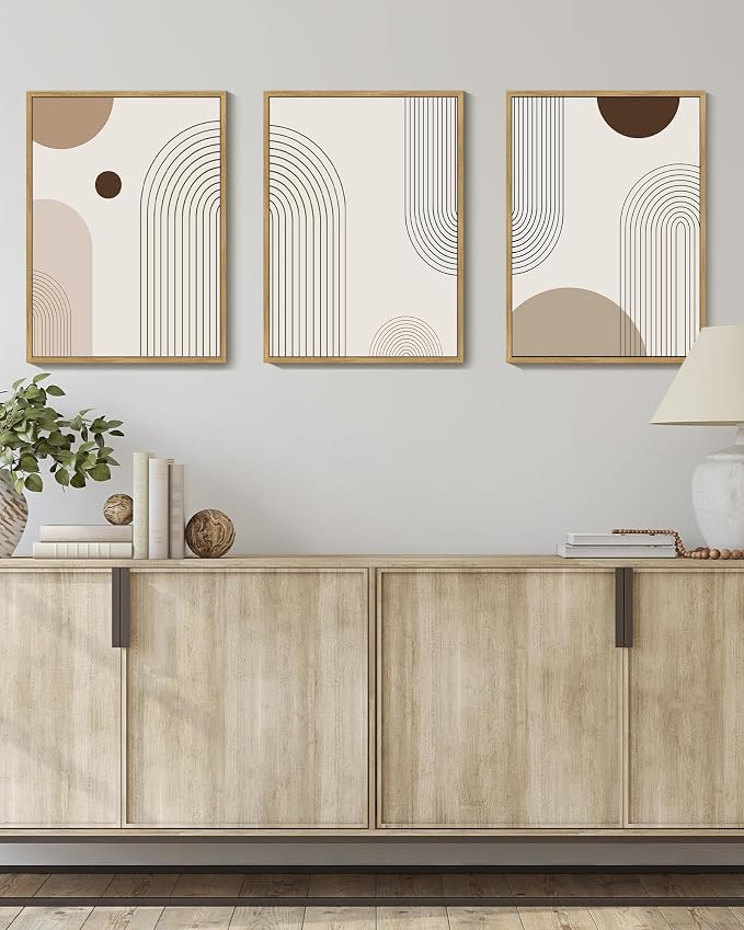 PHOPAGO Boho Wall Art Minimalist Bohemain Framed Wall Printing 11x14in Abstract - Image 2
