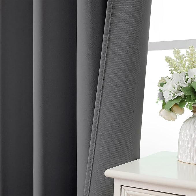 CUCRAF Light Grey Blackout Curtains 63 inch Length 2 Panels Set, Rod Pocket - Image 6