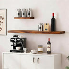 Vervida® Floating Shelves, 47.2 inch Wall Mounted Rustic Wood Shelves - Image 7